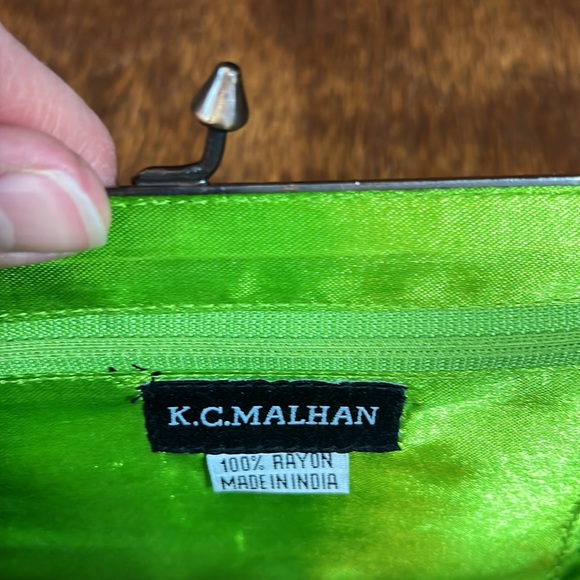 K.C. Malhan Green and Bronze Sequin Clutch - Picture 9 of 10